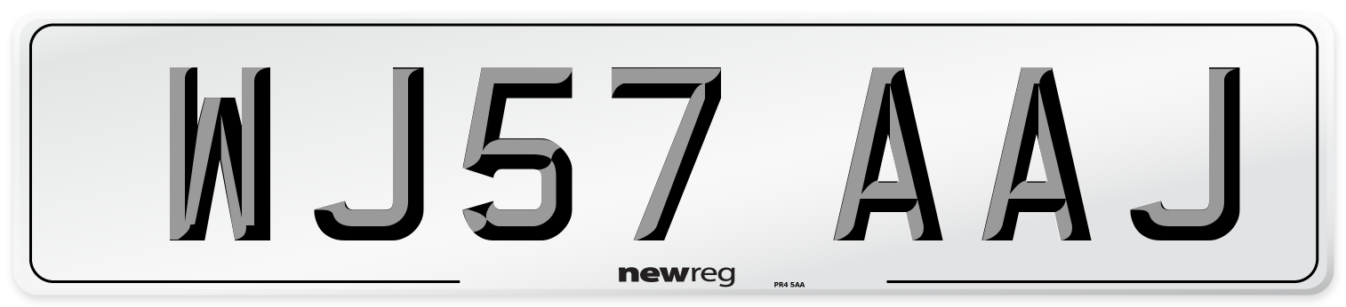 WJ57 AAJ Number Plate from New Reg